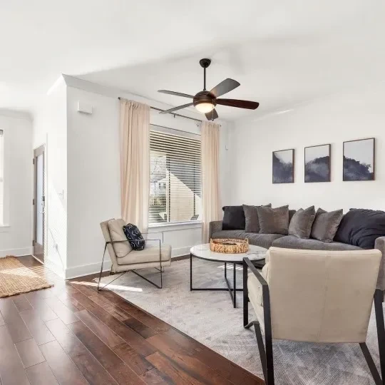 Modern apartment living and dining area